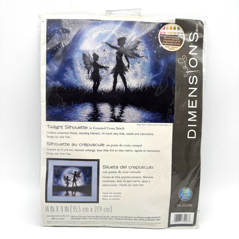 Dimensions Twilight Silhouette Cross Stitch Kit Fairy Moon 70-35296 14x11 NEW